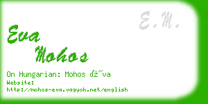 eva mohos business card